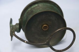 LARGE OLD BRASS FISHING REEL BY MALLOCHS - VERY RARE - L@@K 6