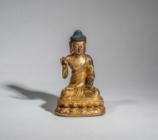 Chinese Antique Gilt Buddha,  Ching Dynasty