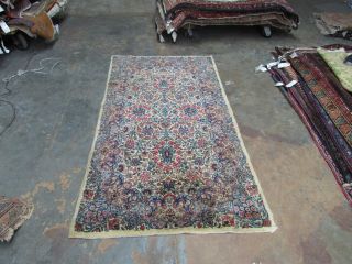 Semi - Antique Persian Laver Kerman Hand Knotted Wool Rug 2 