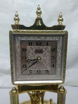 VINTAGE KUNDO SQUARE DIAL 400 DAY ANNIVERSARY TORSION CLOCK West Germany 2