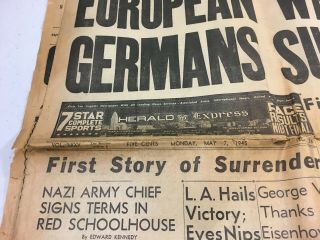WAR ENDS WW2 Los Angeles Examiner and Herald Express 1945 Newspapers 10