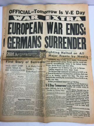 WAR ENDS WW2 Los Angeles Examiner and Herald Express 1945 Newspapers 8