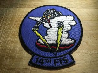 1953 Korea War Us Air Force Patch - 14th Fis Fighter Interceptor Squadron -