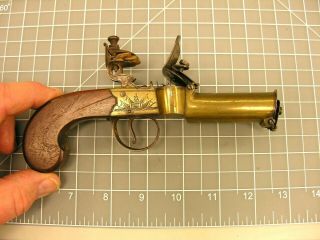 Early 19th C Flintlock Tinder - Lighter English Military Armoral Engraving