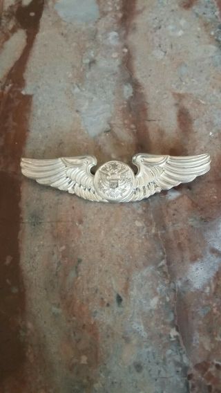 Ww2 Sterling Army Air Corp Enlisted Crew Wings 3 " Pin Back.  4