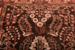 Antique Floral Black Runner 4x11 Lilian Hamedan Persian Oriental Rug 11 ' 1 x 3 ' 7 11