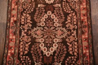 Antique Floral Black Runner 4x11 Lilian Hamedan Persian Oriental Rug 11 ' 1 x 3 ' 7 4