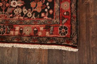 Antique Floral Black Runner 4x11 Lilian Hamedan Persian Oriental Rug 11 ' 1 x 3 ' 7 6