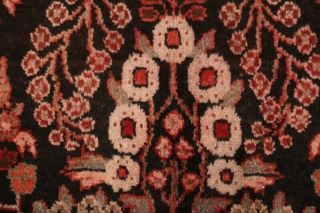 Antique Floral Black Runner 4x11 Lilian Hamedan Persian Oriental Rug 11 ' 1 x 3 ' 7 9