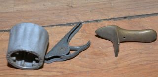 Rare brass hand held corn sheller Decker Keokuk Indiana collectible farm tools 6
