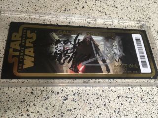 Signed Mark Hamill Autograph Star Wars Galaxy Premiere Theater Ticket