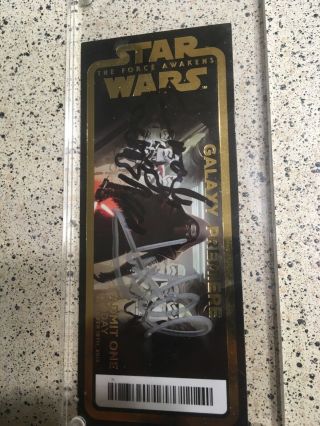 Signed Mark Hamill autograph Star Wars galaxy premiere Theater ticket 2