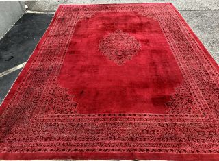Auth: 19th C Antique Amritsar Agra Mughal RARE Masterpiece Royal Red 10x14 NR 5