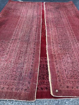 Auth: 19th C Antique Amritsar Agra Mughal RARE Masterpiece Royal Red 10x14 NR 9