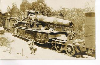 Wwi Photo No.  321 Train Cannon Camouflage Rar