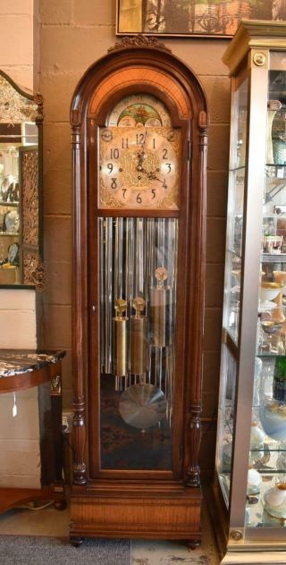 Herschede Vintage 9 Tube Grandfather Clock,  " The Virginian " Clock 276