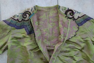 ANTIQUE RARE ROBE CHINESE SILK EMBROIDERY BUTTERFLIES - QING 19TH C. 11
