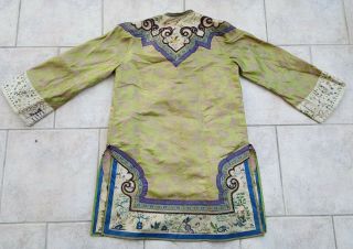 ANTIQUE RARE ROBE CHINESE SILK EMBROIDERY BUTTERFLIES - QING 19TH C. 2