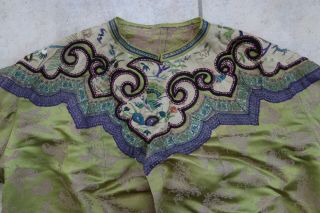 ANTIQUE RARE ROBE CHINESE SILK EMBROIDERY BUTTERFLIES - QING 19TH C. 3