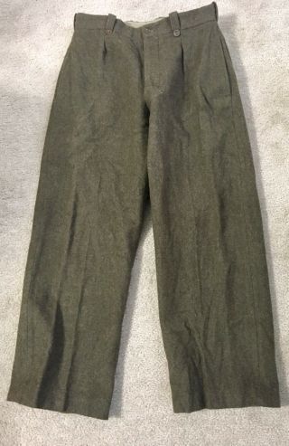 Vintage 1950’s French Army Military Wool Pants Size 31 X 28