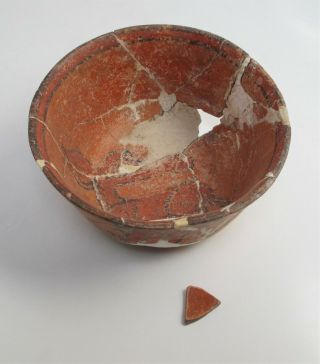 Pre - Columbian Maya Pottery Bowl,  Repaired 11