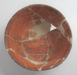 Pre - Columbian Maya Pottery Bowl,  Repaired