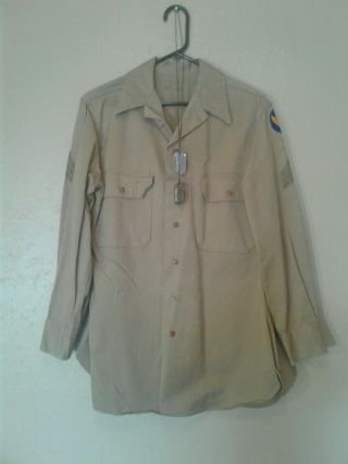 Korean War Era Air Force Named Shirt With Dog Tags Neat Items Sterling Chain