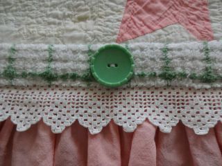 Vintage Pink & White Quilt Chenille Table Runner Shabby Cottage 3