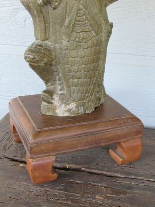 Antique 16 inch Chinese carved hard stone Statue of a Scholar Scholar $1.  00 NR 10