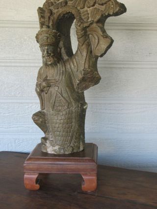 Antique 16 inch Chinese carved hard stone Statue of a Scholar Scholar $1.  00 NR 2