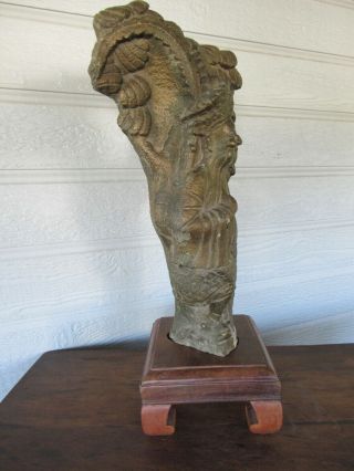 Antique 16 inch Chinese carved hard stone Statue of a Scholar Scholar $1.  00 NR 4