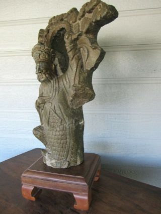 Antique 16 inch Chinese carved hard stone Statue of a Scholar Scholar $1.  00 NR 5