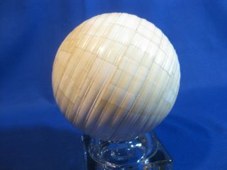 Unusual Antique Turned Bovine Bone Sphere Ball