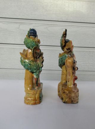 Antique Chinese Multicolored Ceramic Pottery Incense Holder Dragon & Phoenix `nr 5