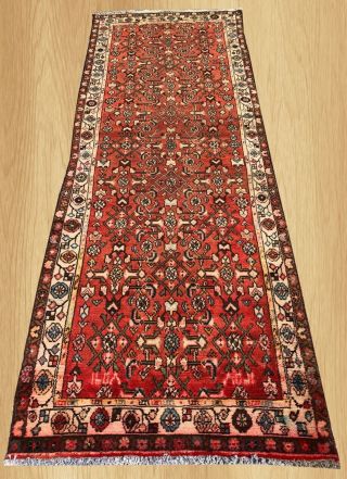 Authentic Antique Hand Knotted Persian Hamadan Wool Area Runner 9 X 3 Ft (7004)