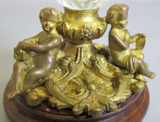 Fine ANTIQUE FRENCH EMPIRE Gilt Bronze & Crystal Cherub Vase c.  1870 2