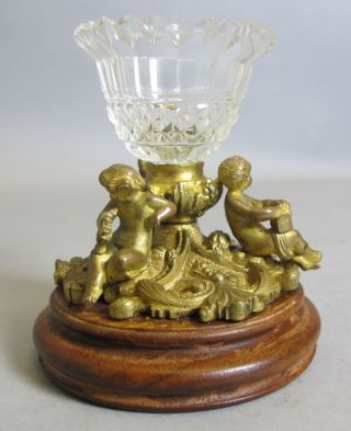 Fine ANTIQUE FRENCH EMPIRE Gilt Bronze & Crystal Cherub Vase c.  1870 7