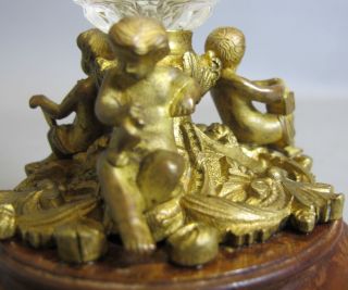 Fine ANTIQUE FRENCH EMPIRE Gilt Bronze & Crystal Cherub Vase c.  1870 8