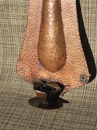 Antique Hand Hammered Arts And Crafts Copper Candle Sconce Roycroft Stickley Era 7