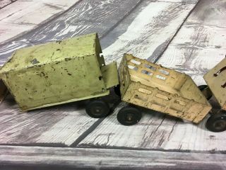 Antique Vintage Toy 1940 ' s Girard steel Truck with Four Trailers 3