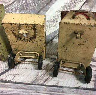 Antique Vintage Toy 1940 ' s Girard steel Truck with Four Trailers 8