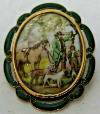 Very Pretty Old Brooch With Enamel Decoration - L@@k