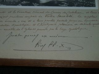 Saint Pope Pius X signed benediction - personally papal blessing - vatican relic 2