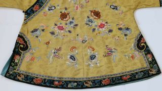 Chinese Damask Silk & Needle - Worked Informal Women ' s ROBE / Late 19th Century 3