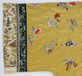 Chinese Damask Silk & Needle - Worked Informal Women ' s ROBE / Late 19th Century 8