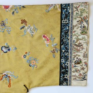 Chinese Damask Silk & Needle - Worked Informal Women ' s ROBE / Late 19th Century 9