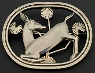 ANTIQUE GEORG JENSEN DENMARK STERLING SILVER ART DECO BROOCH - 256 5