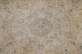 Antique MUTED Beige Brown Persian Oriental Area Rug Distressed FADED Wool 8x11 4