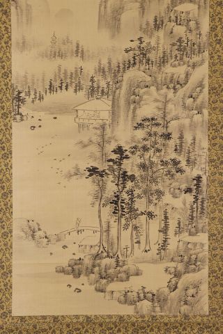 JAPANESE HANGING SCROLL ART Painting Sansui Landscape Asian antique E7116 4