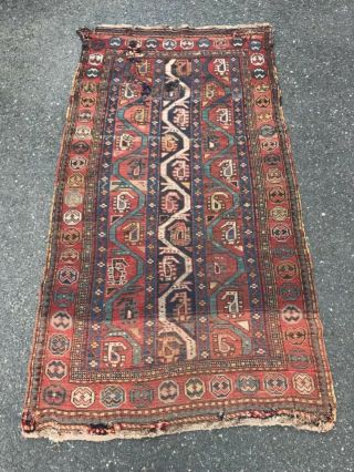 ANTIQUE CAUCASIAN KAZAK RUG 3’ X 5’ 6” 19th C. 12